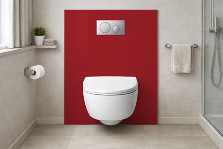 Toilettenrückwand Einfarbig RAL 3001 Signalrot