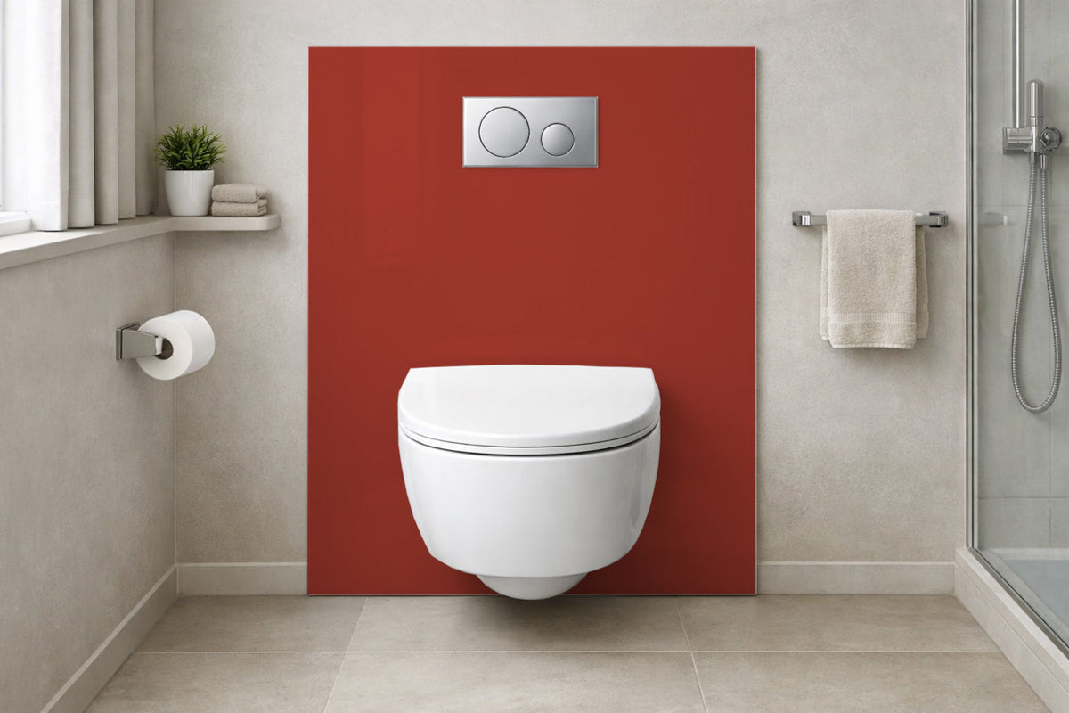 Toilettenrückwand Einfarbig RAL 3013 Tomatenrot