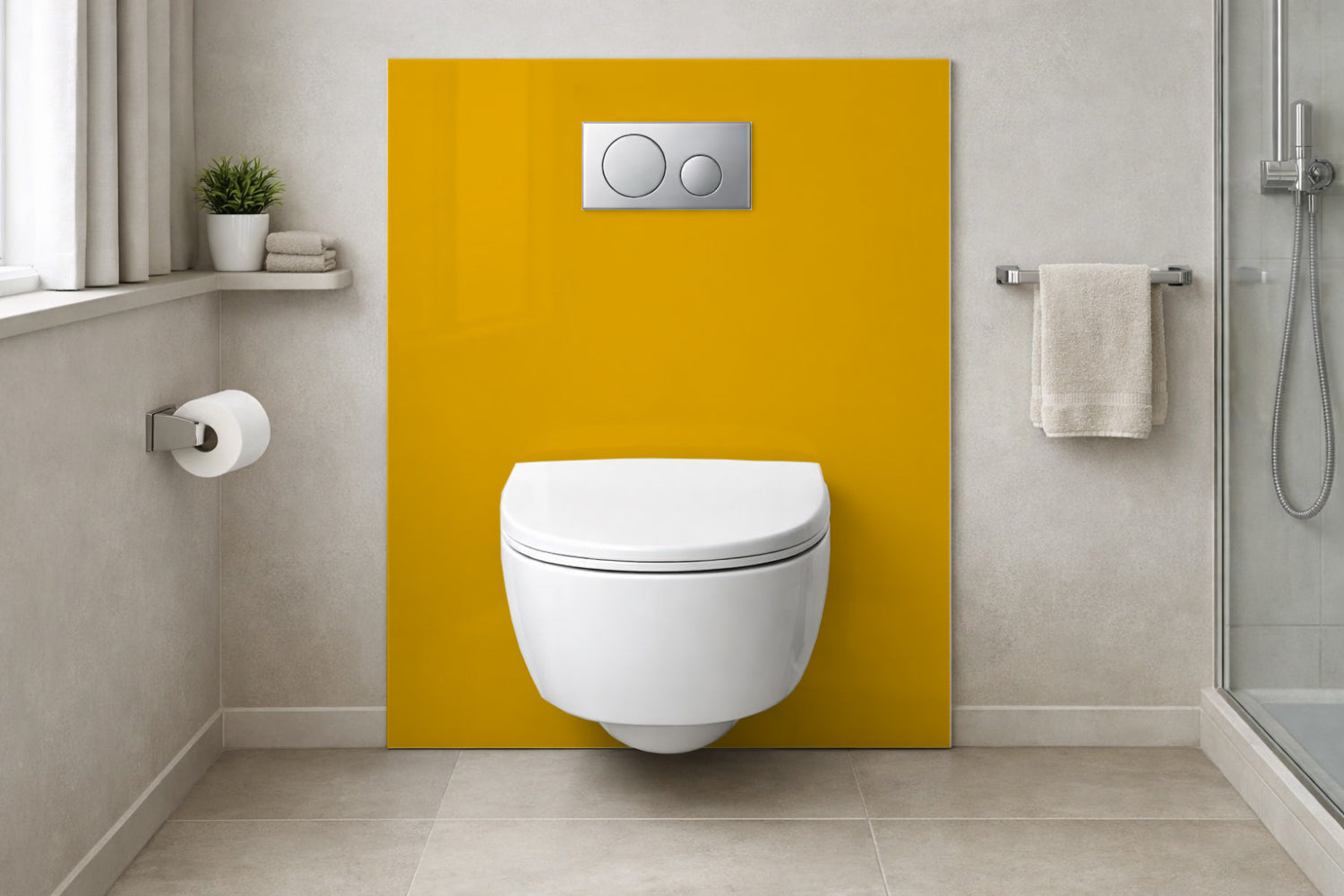 Toilettenrückwand Einfarbig RAL 1006 Maisgelb