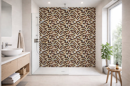Toilettenrückwand Fliesenoptik