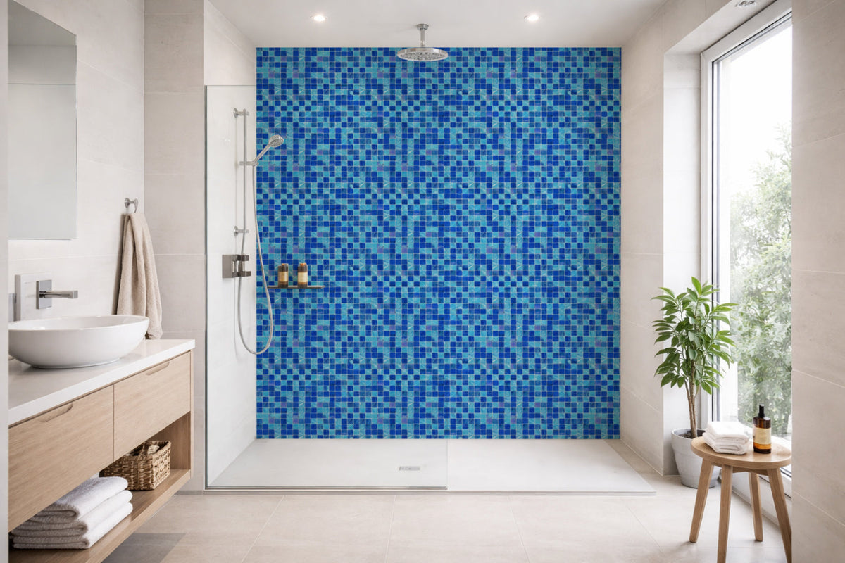 Toilettenrückwand Fliesenoptik