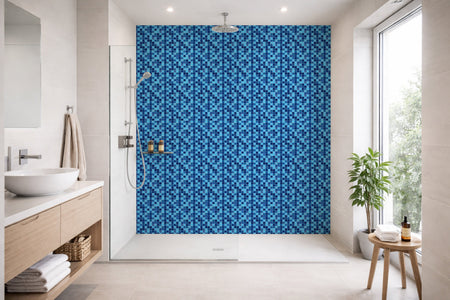 Toilettenrückwand Fliesenoptik
