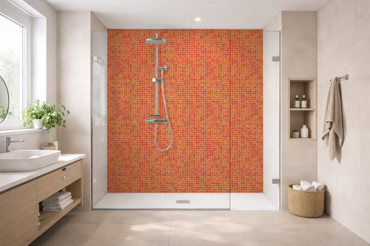 Toilettenrückwand Fliesenoptik