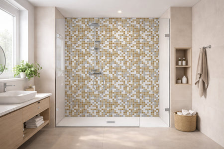 Toilettenrückwand Fliesenoptik