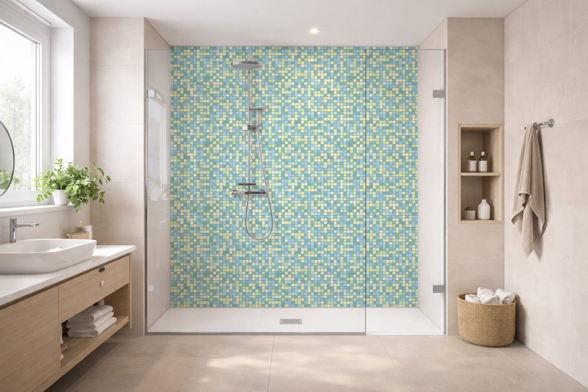 Toilettenrückwand Fliesenoptik