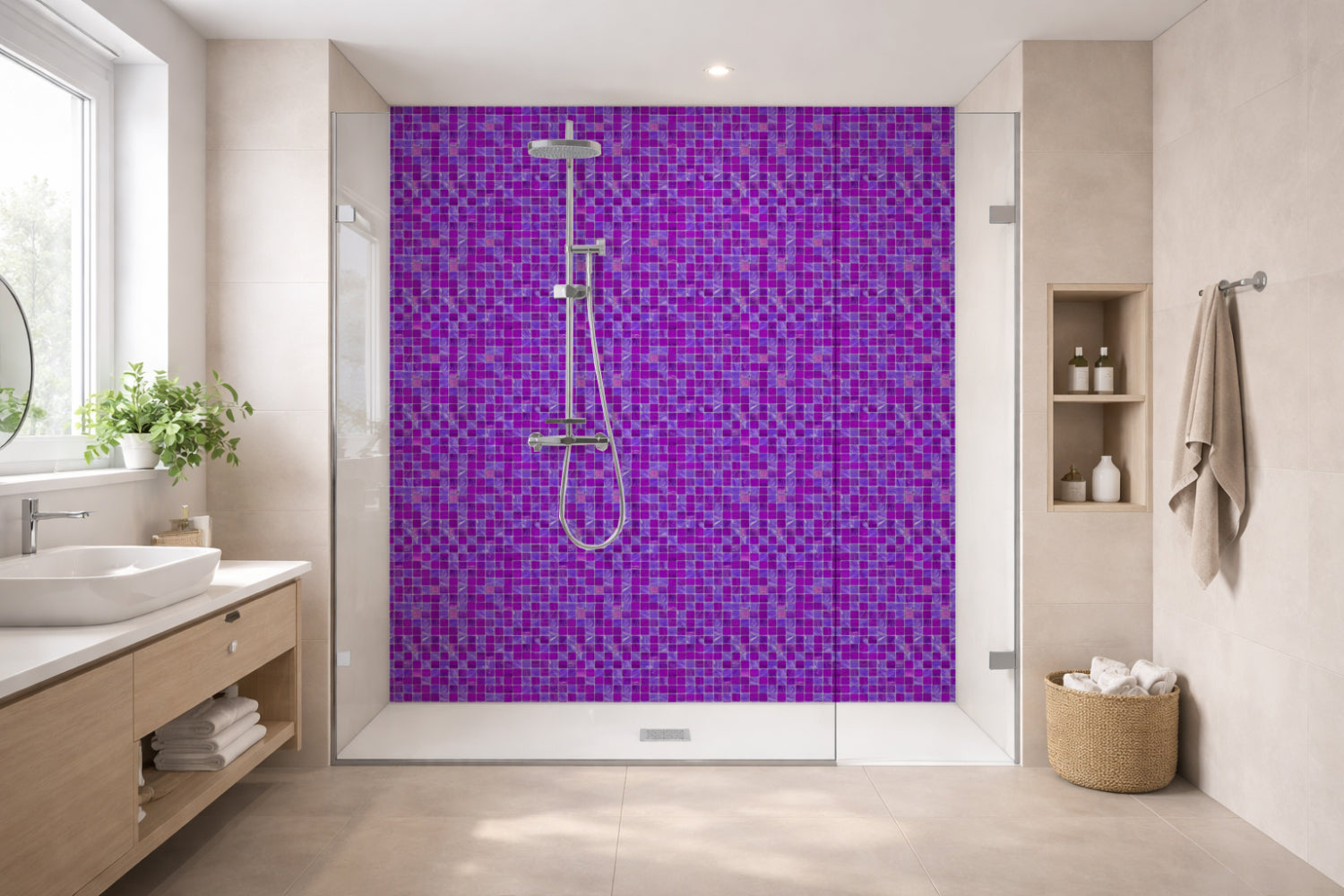 Toilettenrückwand Fliesenoptik