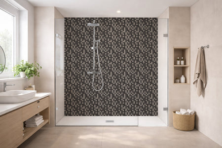 Toilettenrückwand Fliesenoptik