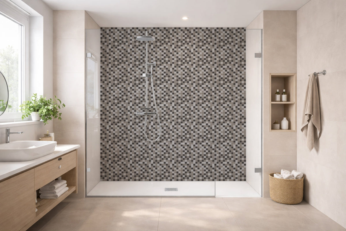 Toilettenrückwand Fliesenoptik