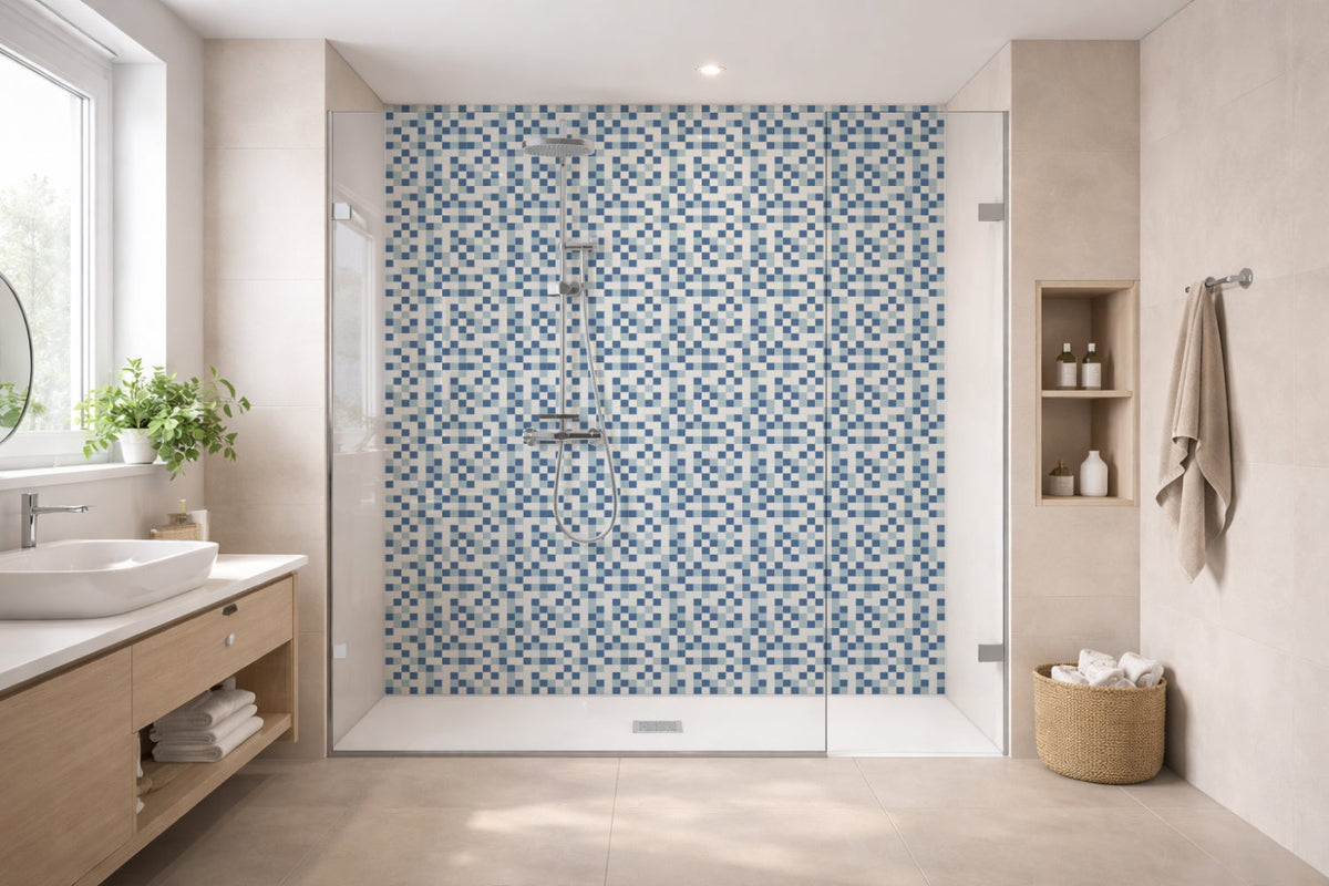 Toilettenrückwand Fliesenoptik