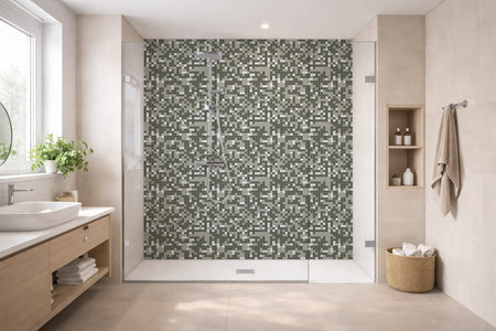 Toilettenrückwand Fliesenoptik
