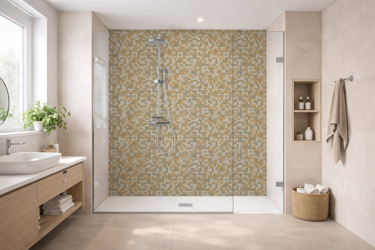 Toilettenrückwand Fliesenoptik