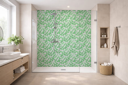 Toilettenrückwand Fliesenoptik