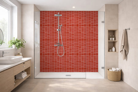 Toilettenrückwand Fliesenoptik