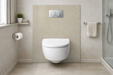 Toilettenrückwand Fliesenoptik