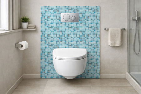 Toilettenrückwand Fliesenoptik