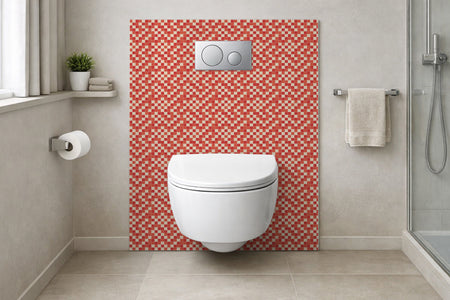 Toilettenrückwand Fliesenoptik