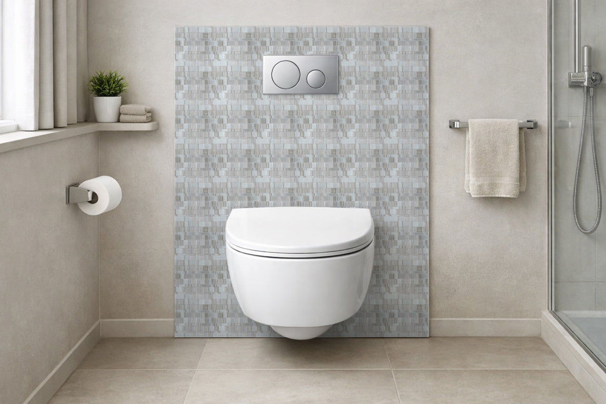 Toilettenrückwand Fliesenoptik