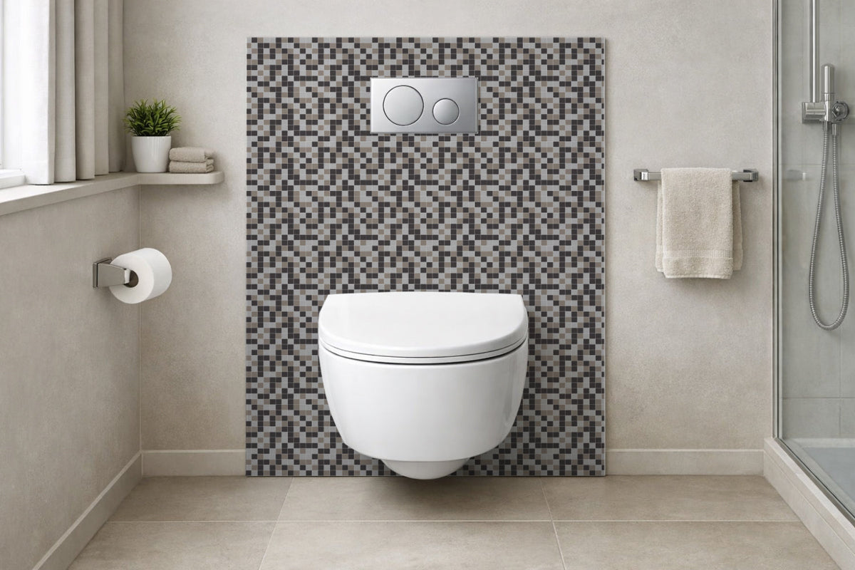 Toilettenrückwand Fliesenoptik