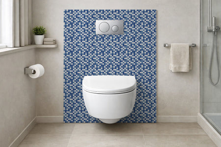 Toilettenrückwand Fliesenoptik