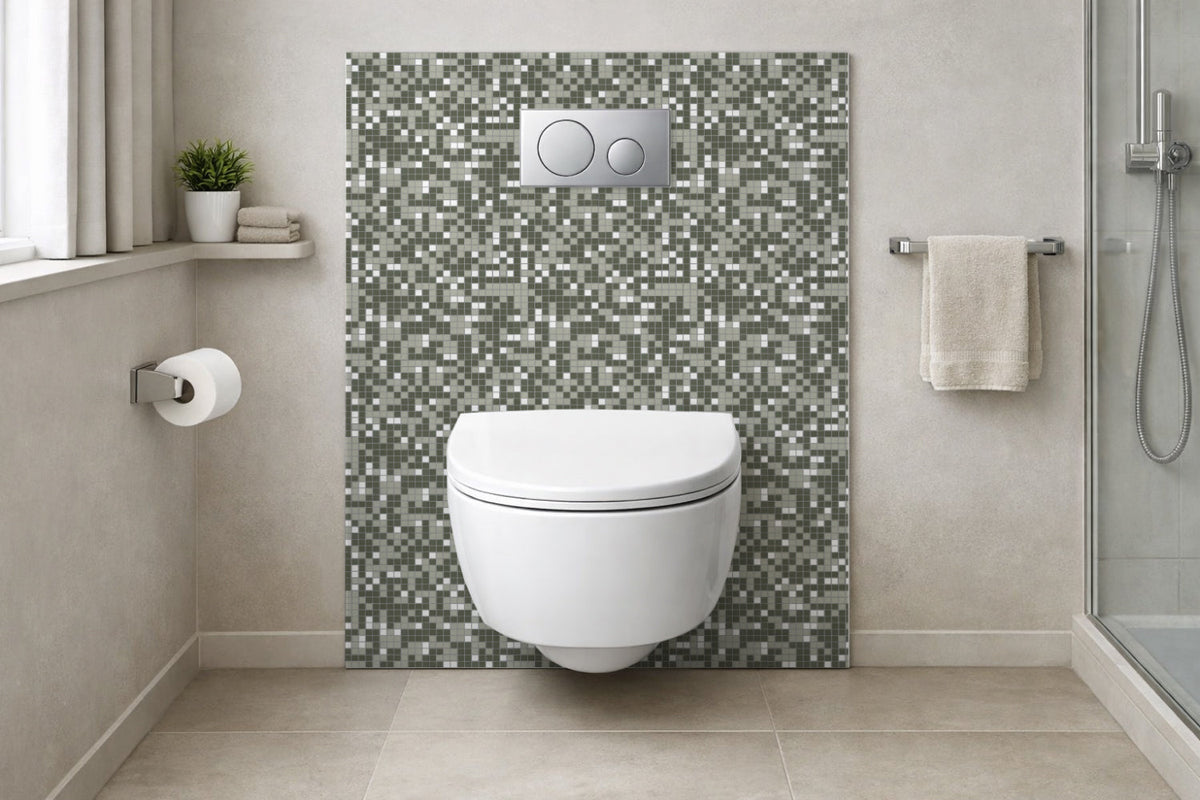 Toilettenrückwand Fliesenoptik