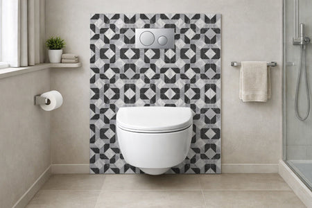 Toilettenrückwand Fliesenoptik