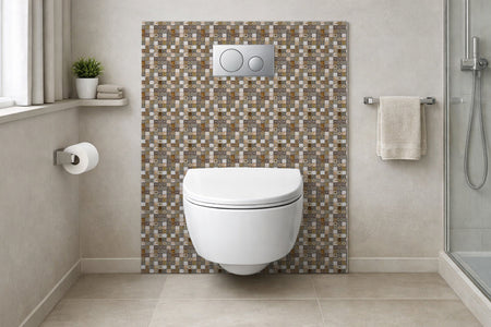 Toilettenrückwand Fliesenoptik