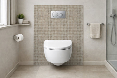 Toilettenrückwand Fliesenoptik