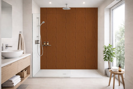 Toilettenrückwand Holzoptik