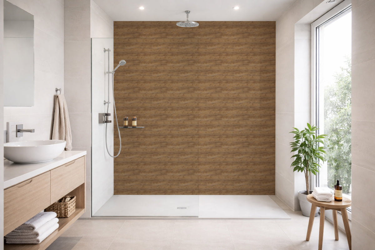Toilettenrückwand Holzoptik