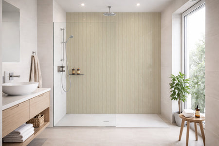 Toilettenrückwand Holzoptik