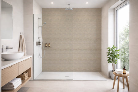 Toilettenrückwand Holzoptik