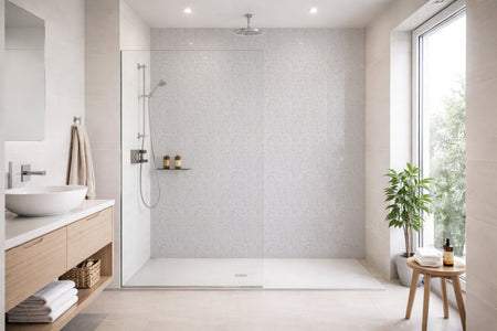 Toilettenrückwand Holzoptik