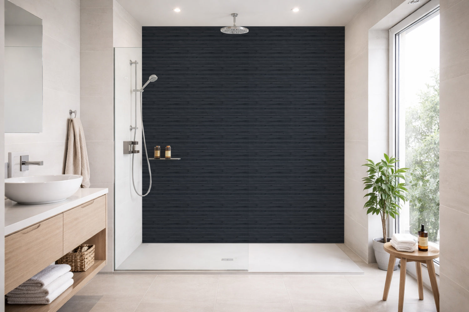 Toilettenrückwand Holzoptik