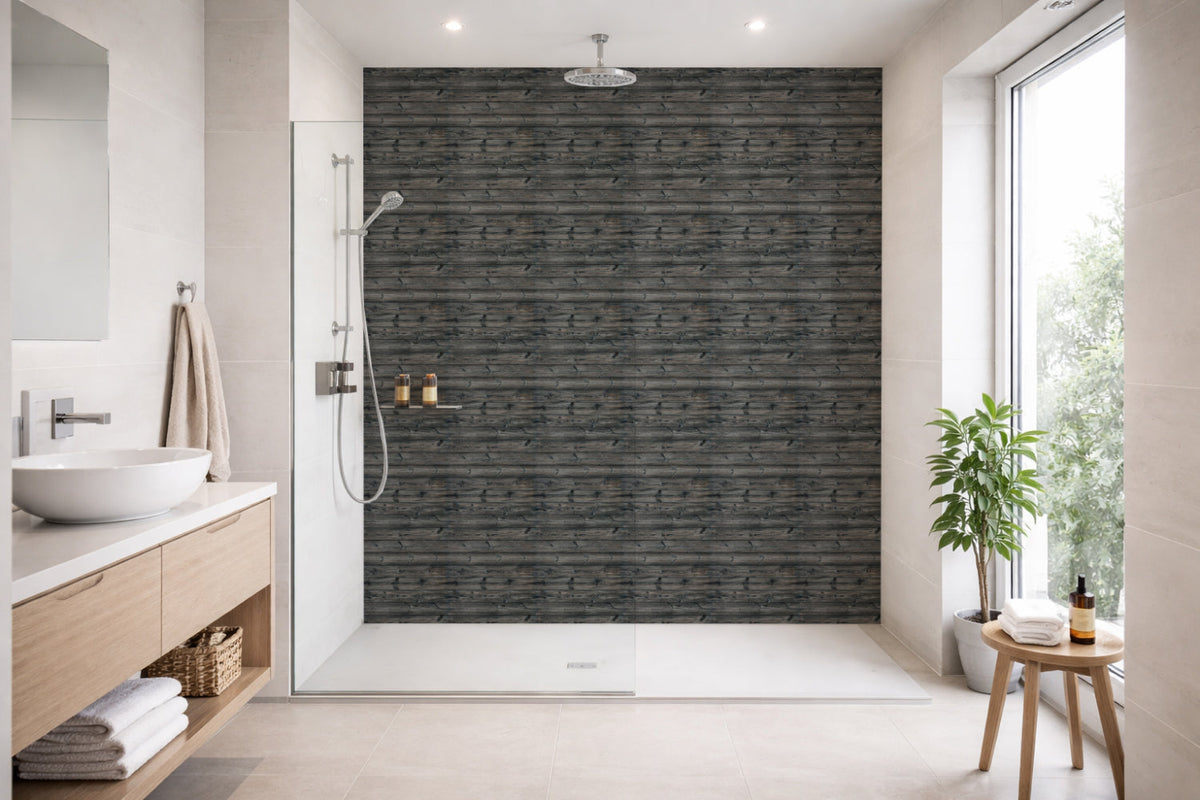 Toilettenrückwand Holzoptik