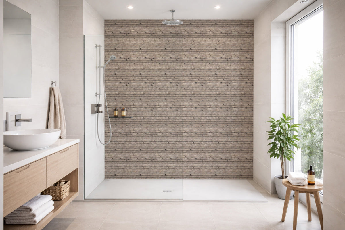 Toilettenrückwand Holzoptik