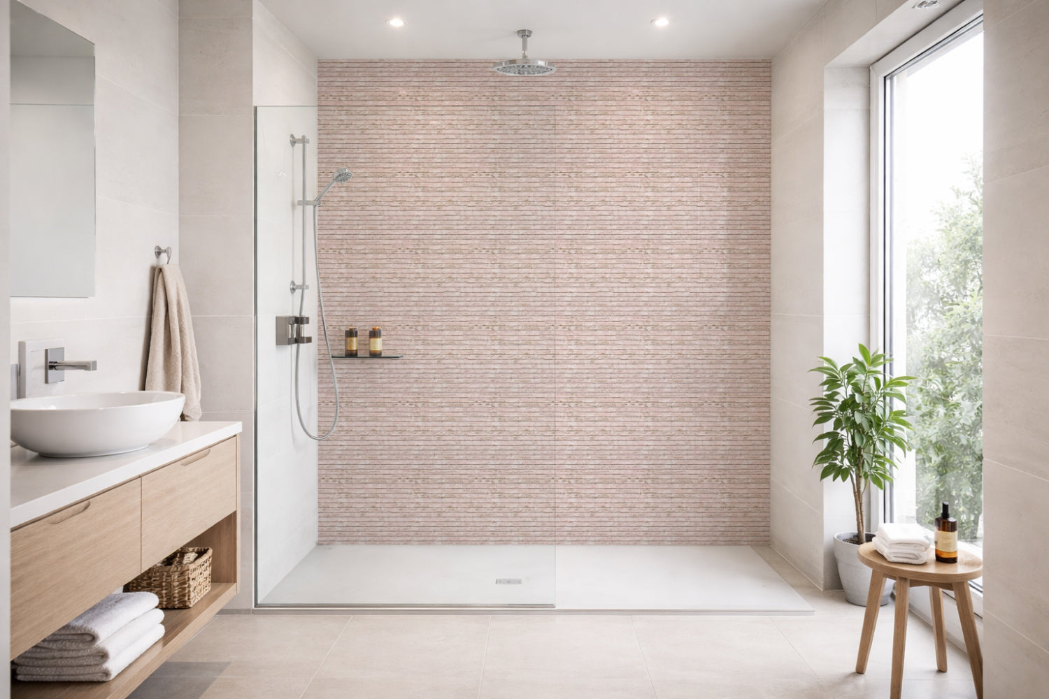 Toilettenrückwand Holzoptik