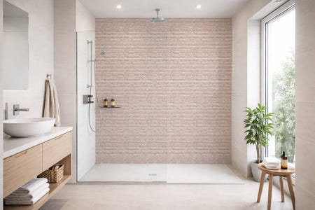 Toilettenrückwand Holzoptik