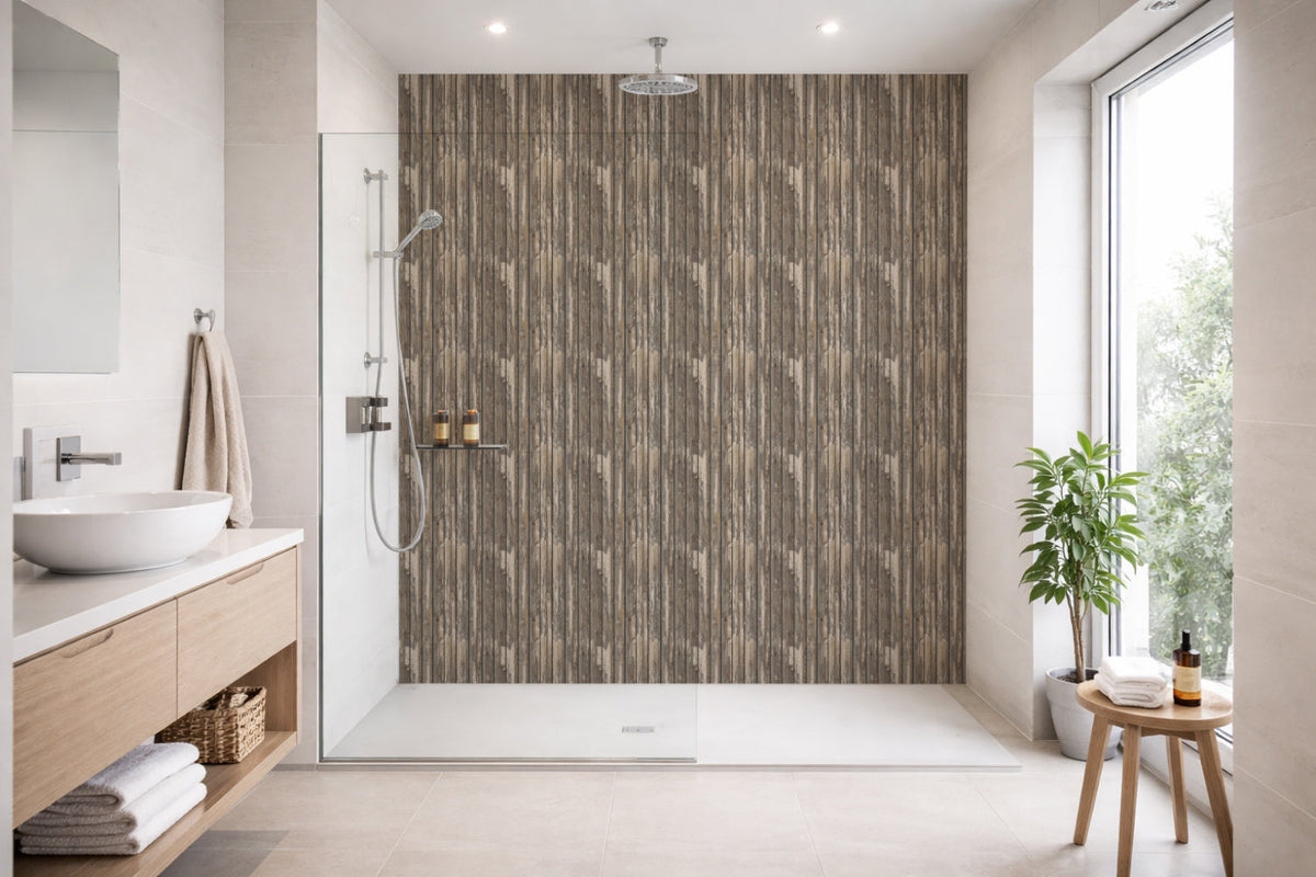 Toilettenrückwand Holzoptik
