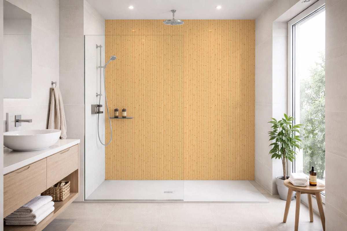 Toilettenrückwand Holzoptik