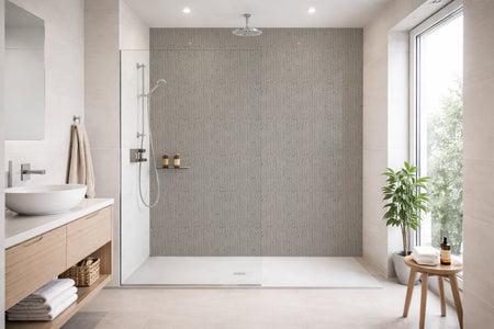 Toilettenrückwand Holzoptik