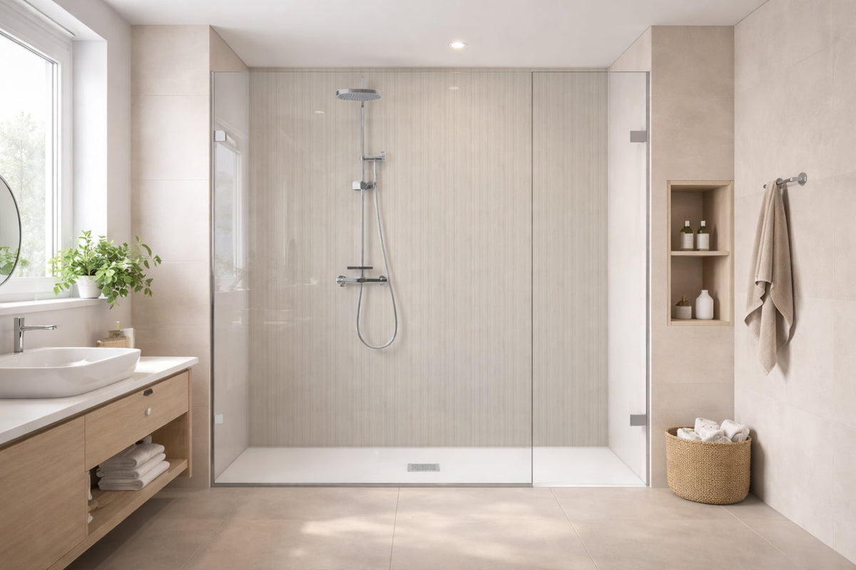 Toilettenrückwand Holzoptik