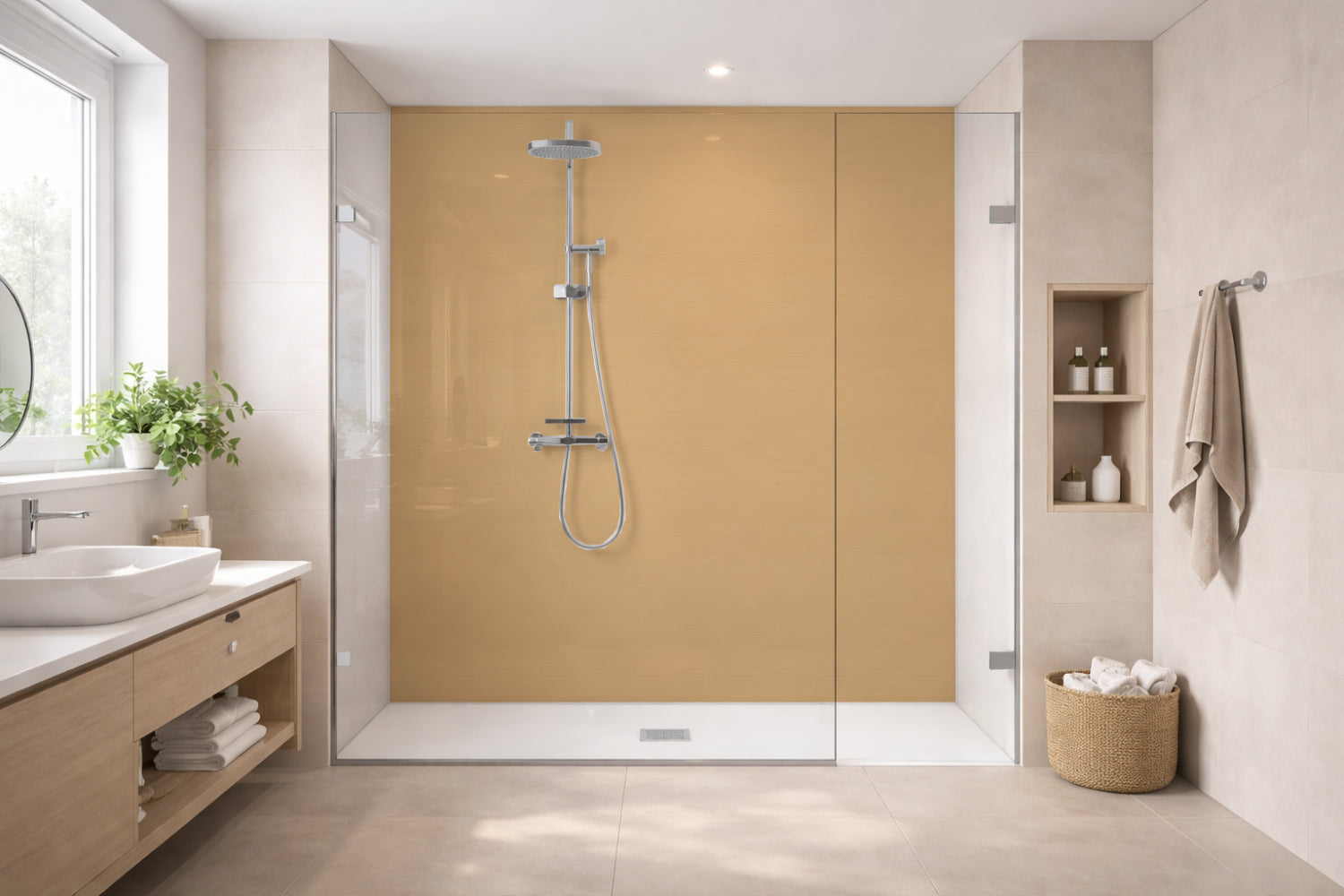 Toilettenrückwand Holzoptik