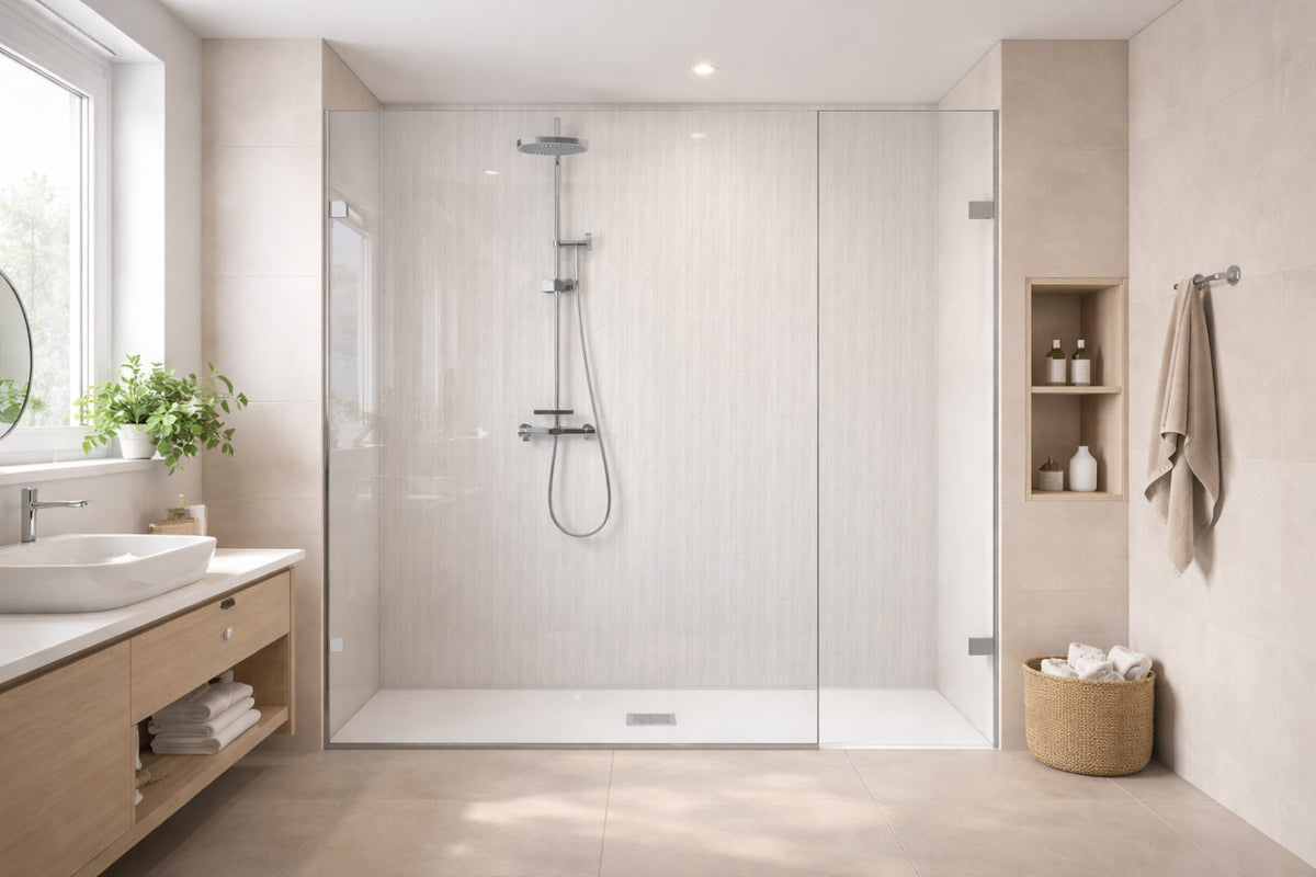 Toilettenrückwand Holzoptik