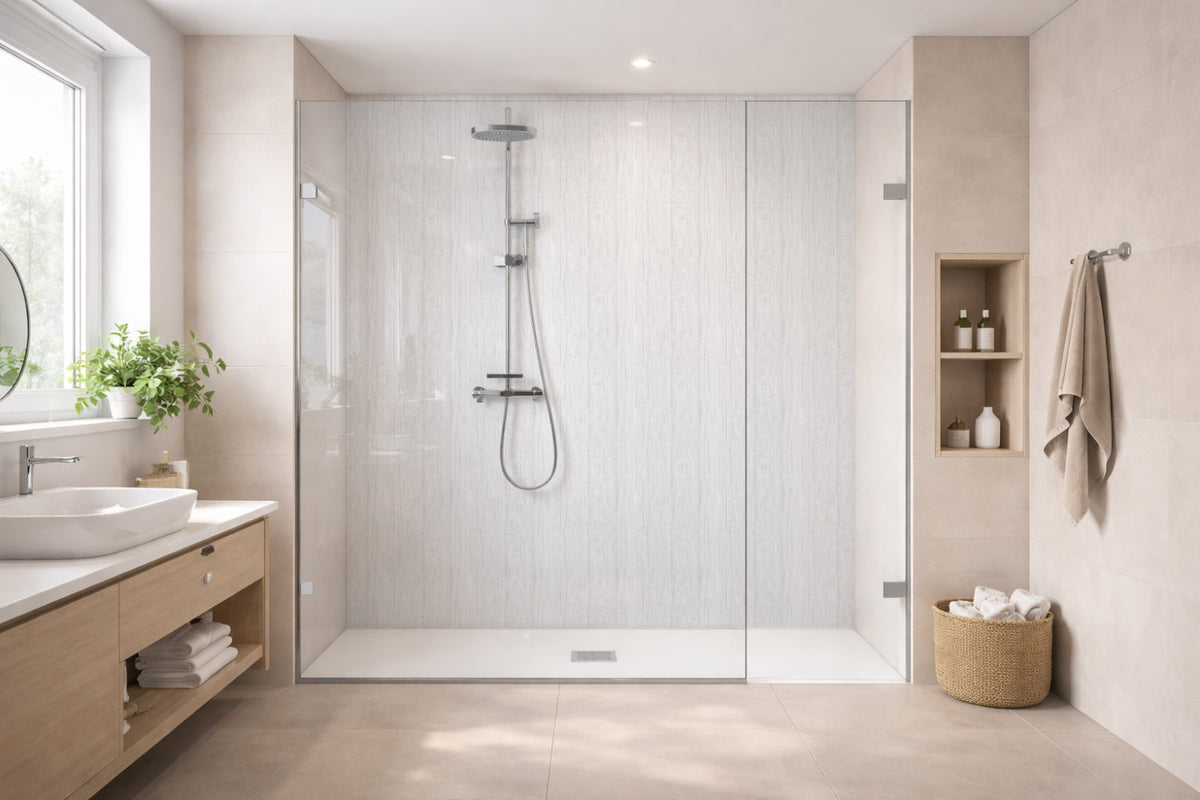 Toilettenrückwand Holzoptik