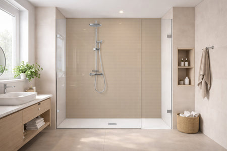 Toilettenrückwand Holzoptik
