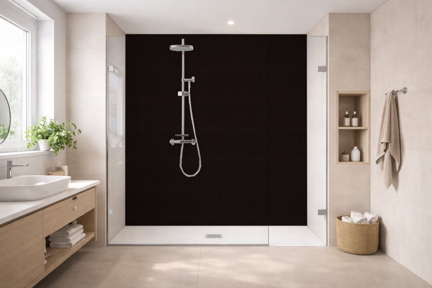 Toilettenrückwand Holzoptik