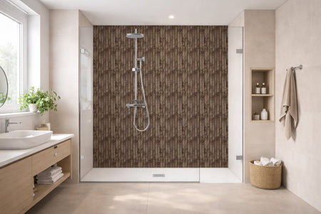 Toilettenrückwand Holzoptik