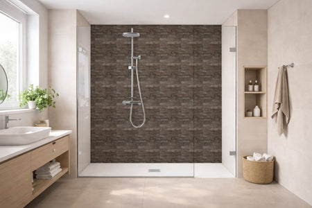 Toilettenrückwand Holzoptik