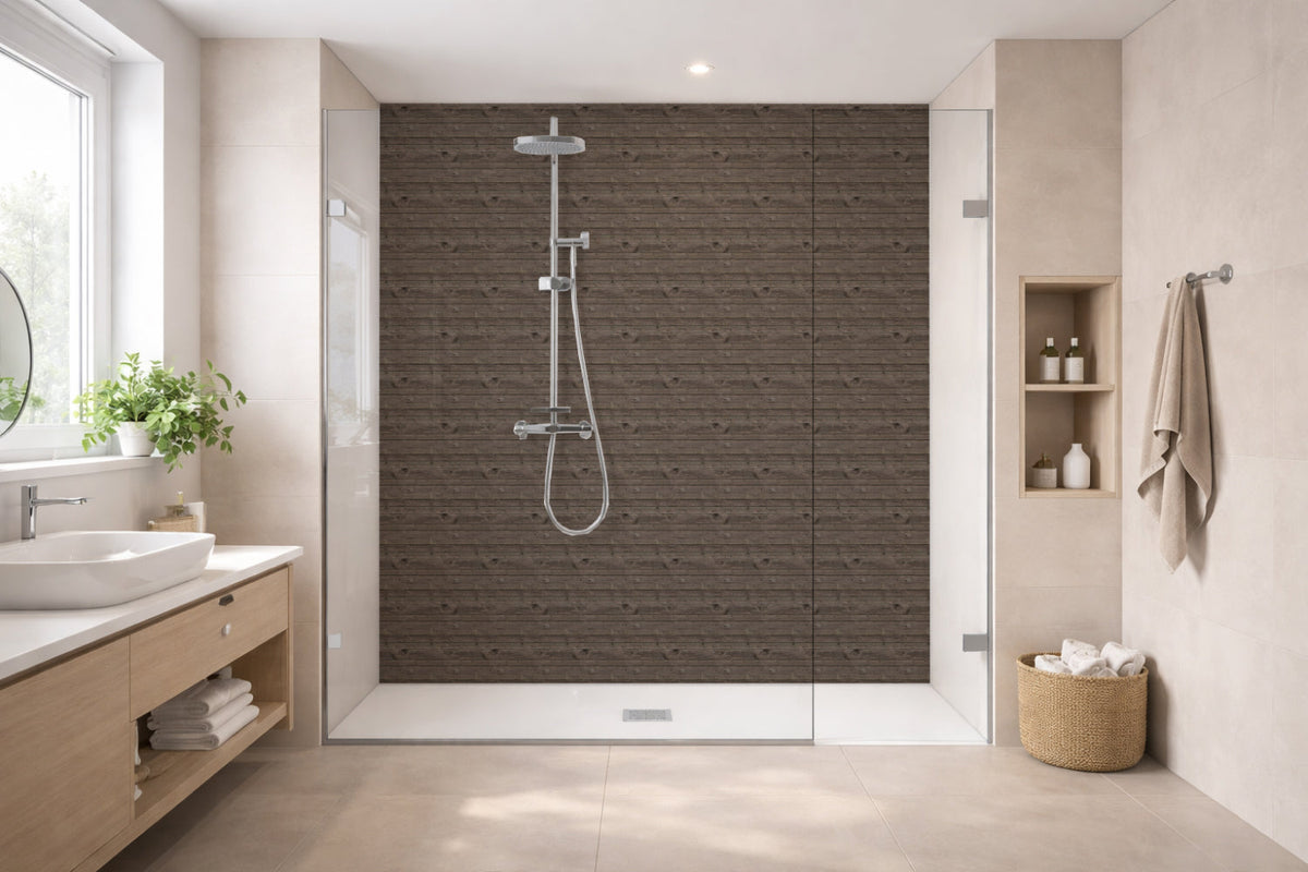 Toilettenrückwand Holzoptik