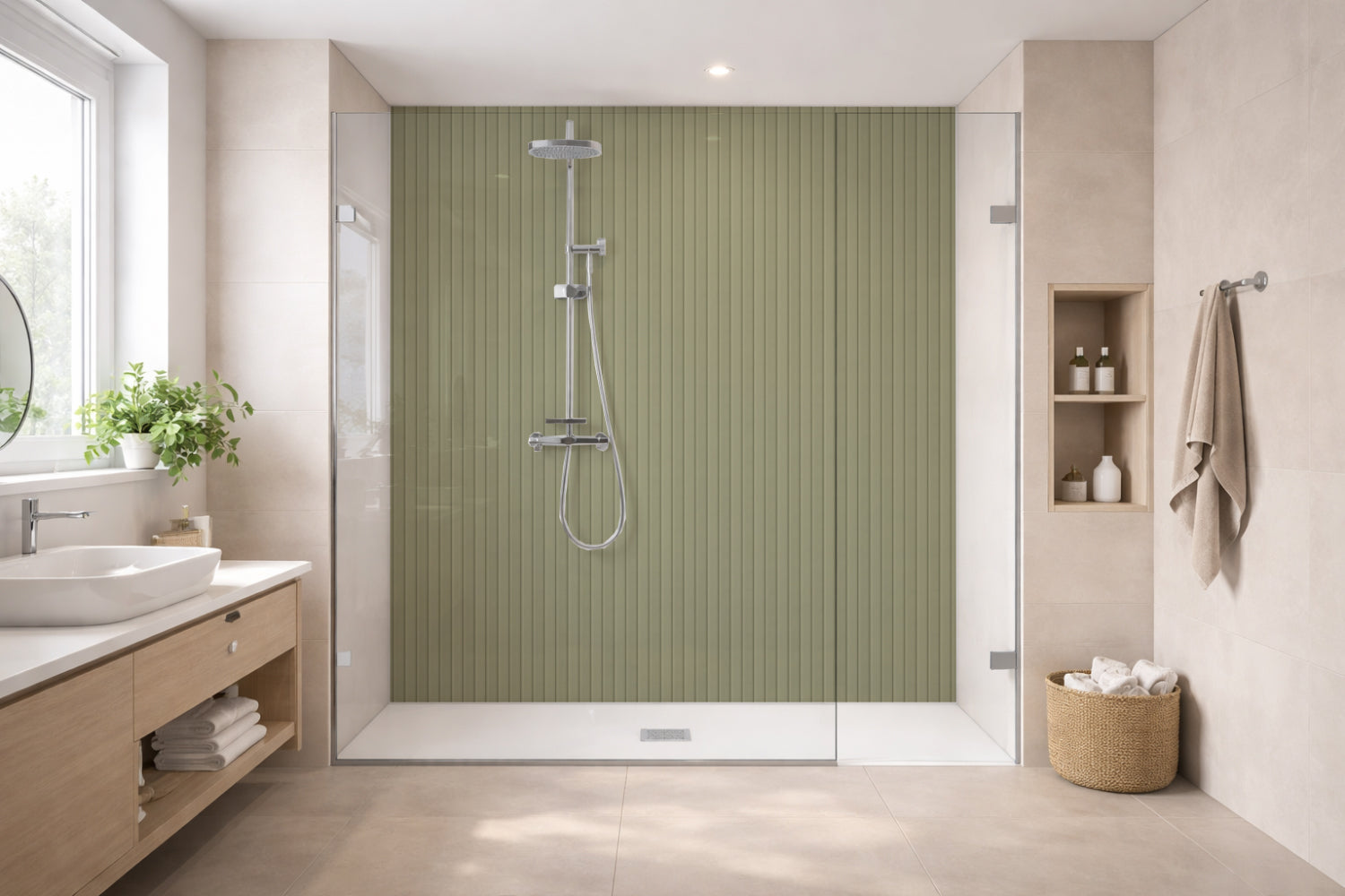 Toilettenrückwand Holzoptik